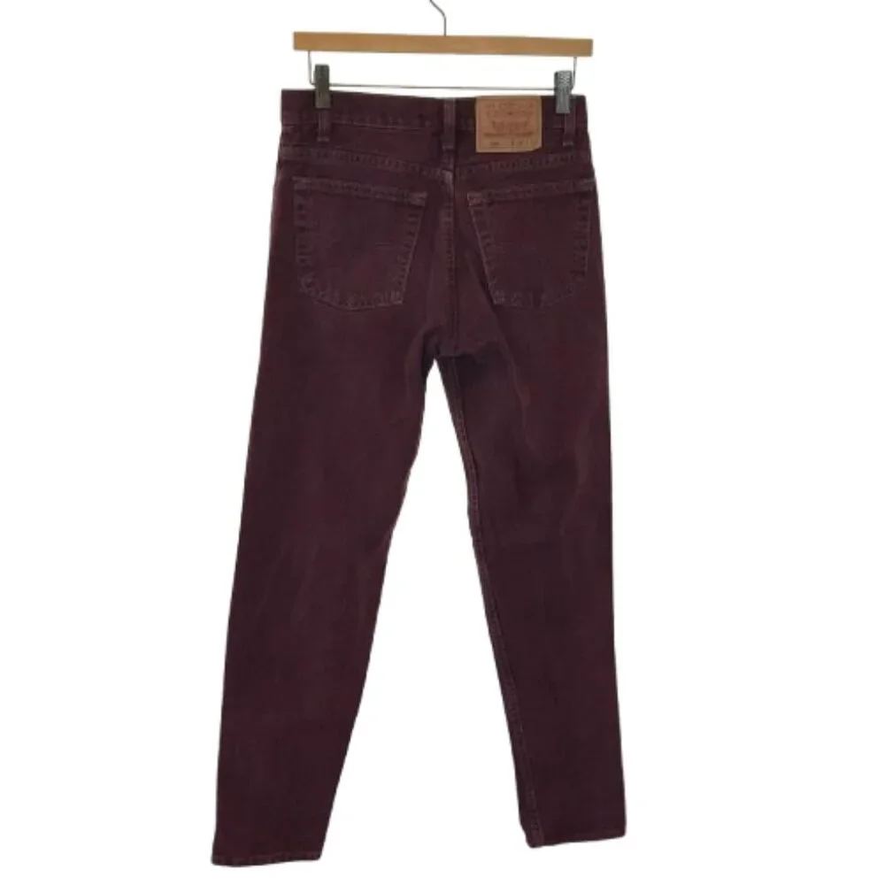 Levi's Mens Size 29 29x34 Wine Purple 550 Vintage 90s 100% Cotton Denim Jeans